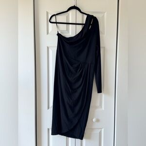 Elegant Black One-Shoulder Dress